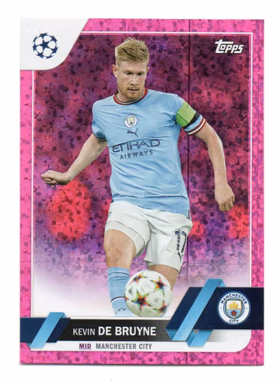 2022-23 Topps UEFA Club Competitions Pink Sparkle #33 Kevin De Bruyne (30-JJ1-SOCCERMANCHESTERCITY)