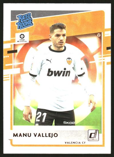 2020-21 Donruss Rated Rookies La Liga #4 Manu Vallejo (10-JJ11-SOCCERVALENCIA)