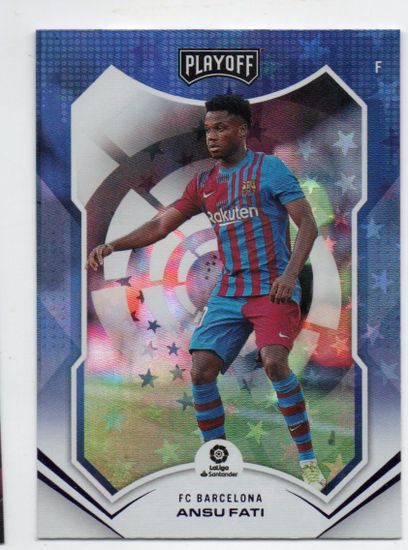 2021-22 Panini Chronicles La Liga Purple Astro #68 Ansu Fati Playoff (25-JJ2-BARCELONA)