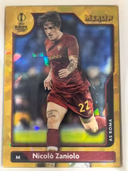 2021-22 Merlin UEFA Champions League Gold Atomic Refractors #41 Nicolo Zaniolo (50-II9-SOCCERROMA)