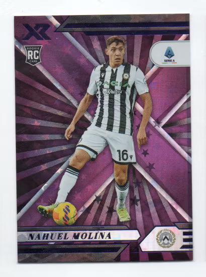 2021-22 Panini Chronicles Serie A Purple Astro #114 Nahuel Molina XR (20-JJ3-UDINESE)