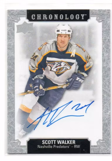 2018-19 Chronology Franchise History Autographs #FHNASW Scott Walker G (60-JJ12-NHLPREDATORS)