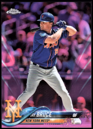 2018 Topps Chrome Pink Refractors #172 Jay Bruce (12-JJ14-MLBMETS)