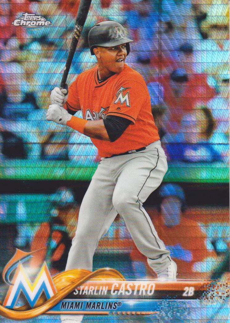 2018 Topps Chrome Prism Refractors #141 Starlin Castro (15-JJ14-MLBMARLINS)