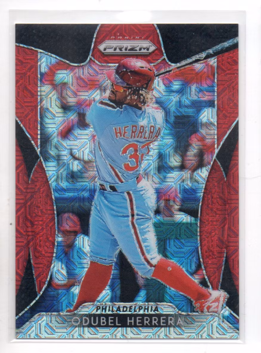 2019 Panini Prizm Prizms Red Mojo #99 Odubel Herrera (20-JJ12-MLBPHILLIES)