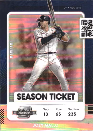 2021 Panini Contenders Optic Holo #37 Joey Gallo (12-JJ15-MLBYANKEES)
