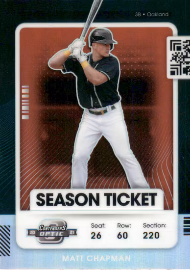 2021 Panini Contenders Optic Holo #77 Matt Chapman (15-JJ15-MLBATHLETICS)
