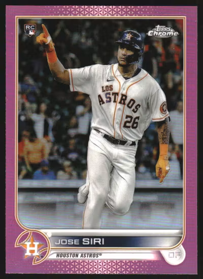 2022 Topps Chrome Pink Refractors #204 Jose Siri (12-JJ14-MLBASTROS)