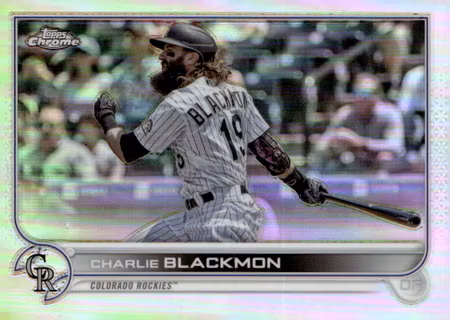 2022 Topps Chrome Sonic Refractors #37 Charlie Blackmon (15-JJ14-MLBROCKIES)