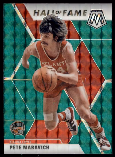 2019-20 Panini Mosaic Mosaic Green #295 Pete Maravich HOF (30-JJ15-NBAHAWKS)