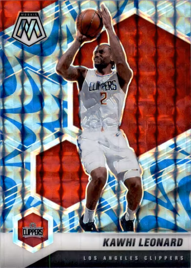 2020-21 Panini Mosaic Mosaic Reactive Blue #144 Kawhi Leonard (40-JJ14-NBACLIPPERS)