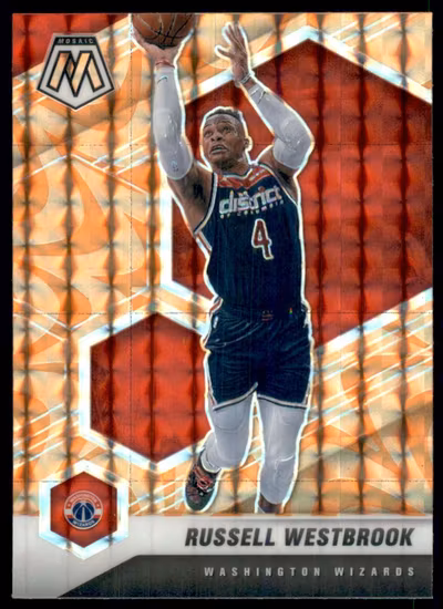 2020-21 Panini Mosaic Mosaic Reactive Orange #39 Russell Westbrook (25-KK1-NBAWIZARDS)