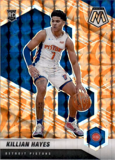 2020-21 Panini Mosaic Mosaic Reactive Orange #222 Killian Hayes (20-KK1-NBAPISTONS)