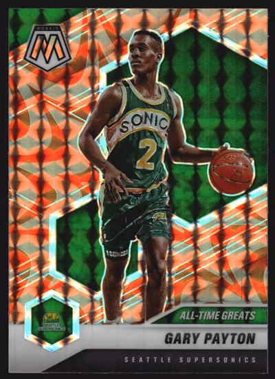2020-21 Panini Mosaic Mosaic Reactive Orange #291 Gary Payton (20-JJ15-NBASUPERSONICS)