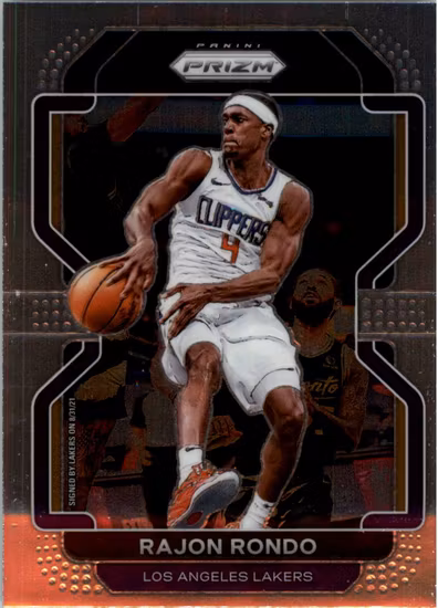2021-22 Panini Prizm #104 Rajon Rondo (5-JJ15-NBALAKERS)