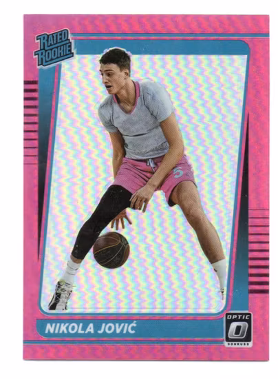 2022-23 Panini Chronicles Draft Picks Donruss Optic Rated Rookies Pink #24 Nikola Jovic (30-KK7-NBAOTHERS)