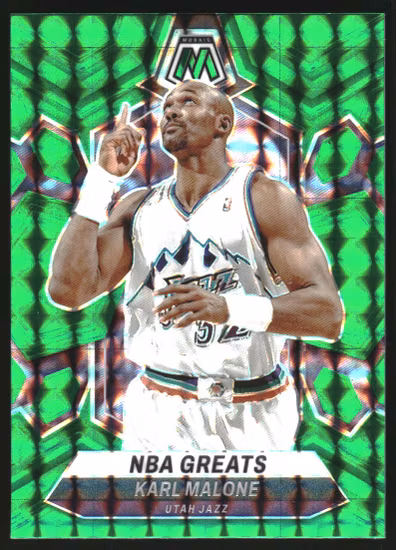 2023-24 Panini Mosaic Mosaic Green #297 Karl Malone NBA Greats (25-JJ15-NBAJAZZ)