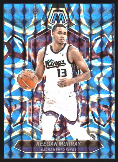 2023-24 Panini Mosaic Mosaic Reactive Blue #126 Keegan Murray (15-JJ14-NBAKINGS)