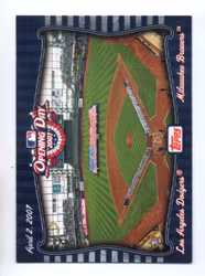 2007 Topps Opening Day Team vs. Team #OD7 Los Angeles Dodgers Milwaukee Brewers (10-KK9-MLBDODGERS+MLBBREWERS)