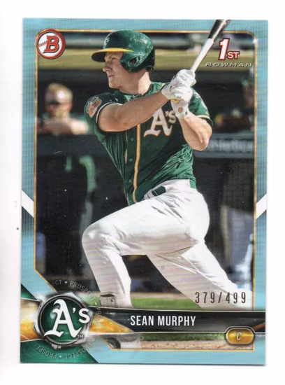 2018 Bowman Prospects Sky Blue #BP58 Sean Murphy (15-KK8-MLBATHLETICS)