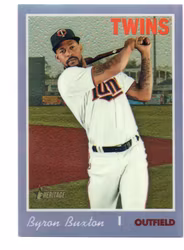 2019 Topps Heritage Chrome Purple Refractors #THC539 Byron Buxton (15-KK8-MLBTWINS)