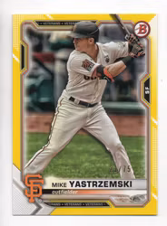 2021 Bowman Yellow #64 Mike Yastrzemski (25-KK7-MLBGIANTS)