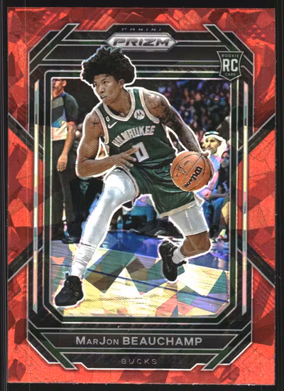 2022-23 Panini Prizm Prizms Red Ice #268 MarJon Beauchamp (30-LL1-NBABUCKS)