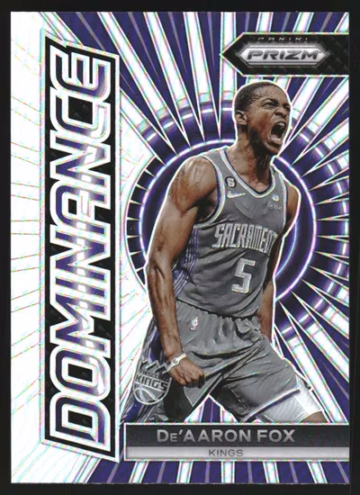 2023-24 Panini Prizm Dominance Prizms Silver #17 De'Aaron Fox (30-KK11-NBAKINGS)