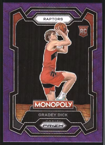 2023-24 Panini Prizm Monopoly Purple #84 Gradey Dick (25-KK11-NBARAPTORS)
