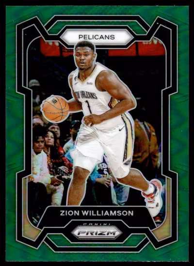 2023-24 Panini Prizm Prizms Green #27 Zion Williamson (30-KK13-NBAPELICANS)