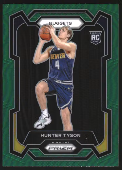 2023-24 Panini Prizm Prizms Green #171 Hunter Tyson (20-KK13-NBANUGGETS)