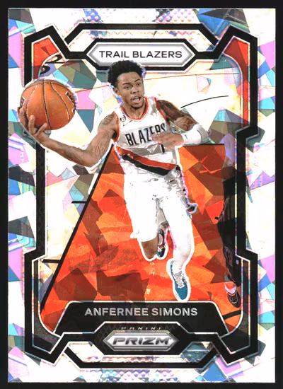 2023-24 Panini Prizm Prizms Ice #106 Anfernee Simons (15-KK14-NBATRAILBLAZERS)