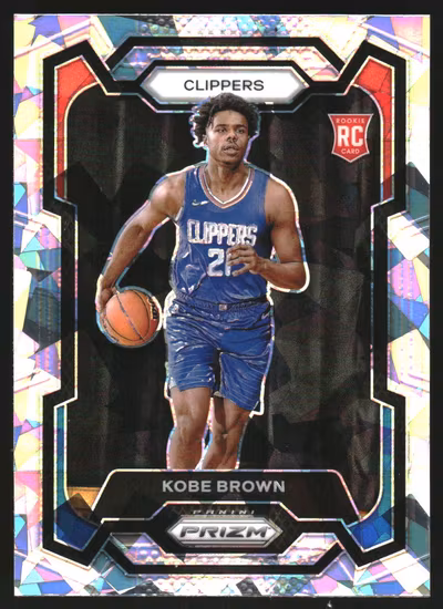 2023-24 Panini Prizm Prizms Ice #144 Kobe Brown (30-KK12-NBACLIPPERS)
