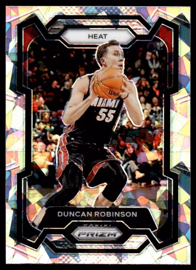 2023-24 Panini Prizm Prizms Ice #208 Duncan Robinson (15-KK14-NBAHEAT)