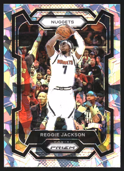 2023-24 Panini Prizm Prizms Ice #235 Reggie Jackson (15-KK11-NBANUGGETS)