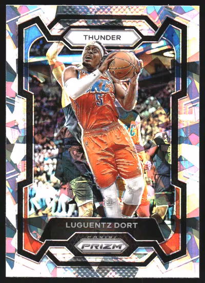 2023-24 Panini Prizm Prizms Ice #254 Luguentz Dort (20-KK12-NBATHUNDER)