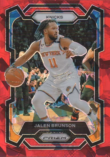2023-24 Panini Prizm Prizms Red Ice #9 Jalen Brunson (25-LL2-NBAKNICKS)