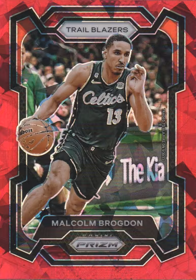 2023-24 Panini Prizm Prizms Red Ice #10 Malcolm Brogdon (15-LL2-NBATRAILBLAZERS)