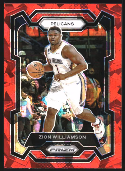 2023-24 Panini Prizm Prizms Red Ice #27 Zion Williamson (30-LL2-NBAPELICANS)
