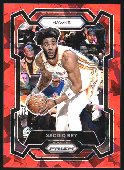 2023-24 Panini Prizm Prizms Red Ice #213 Saddiq Bey (20-KK10-NBAHAWKS)