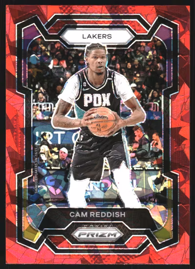 2023-24 Panini Prizm Prizms Red Ice #230 Cam Reddish (15-LL2-NBALAKERS)