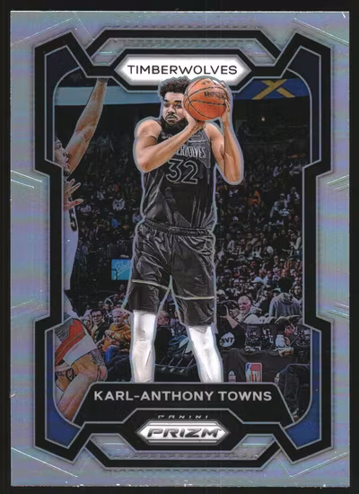 2023-24 Panini Prizm Prizms Silver #78 Karl-Anthony Towns (25-KK15-NBATIMBERWOLVES)