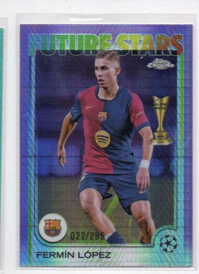 2024-25 Topps Chrome UEFA Club Competitions Violet Prism Refractors #162 Fermin Lopez FS (40-LL3-BARCELONA)