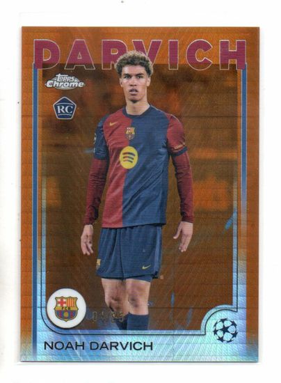 2024-25 Topps Chrome Sapphire UEFA Club Competitions Orange Sapphire #148 Noah Darvich (200-LL3-BARCELONA)