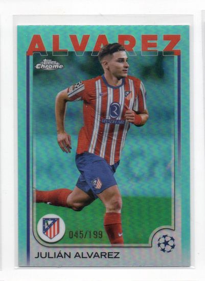 2024-25 Topps Chrome UEFA Club Competitions Aqua Refractors #171 Julian Alvarez (30-LL3-ATLETICOMADRID)
