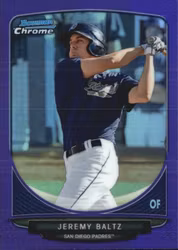 2013 Bowman Chrome Prospects Purple Refractors #BCP147 Jeremy Baltz (20-LL3-MLBPADRES)