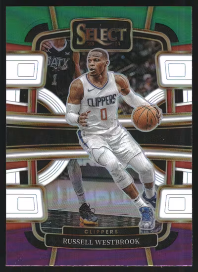 2023-24 Select Prizms Green White Purple #55 Russell Westbrook (15-KK14-NBACLIPPERS)