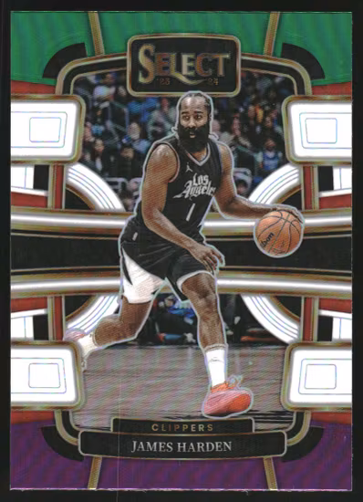 2023-24 Select Prizms Green White Purple #64 James Harden (25-KK14-NBACLIPPERS)
