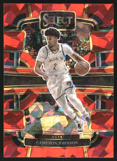 2023-24 Select Prizms Red Cracked Ice #12 Cameron Johnson (12-KK10-NBANETS)