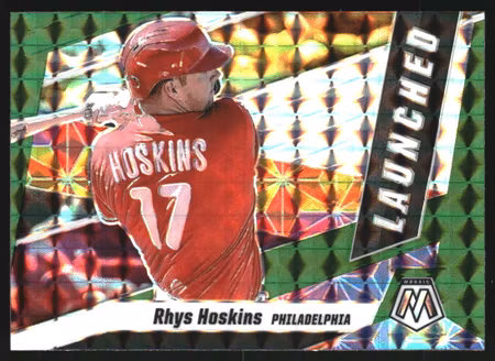 2021 Panini Mosaic Launched Mosaic Green #5 Rhys Hoskins (15-LL2-MLBPHILLIES)